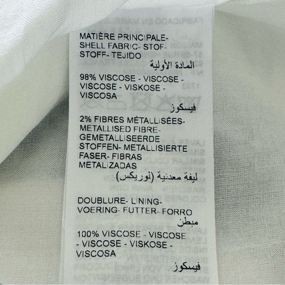 Maison 123 Calypso Blue / Silver Floral Shift Dress Size Medium / 6 - Picture 13 of 16